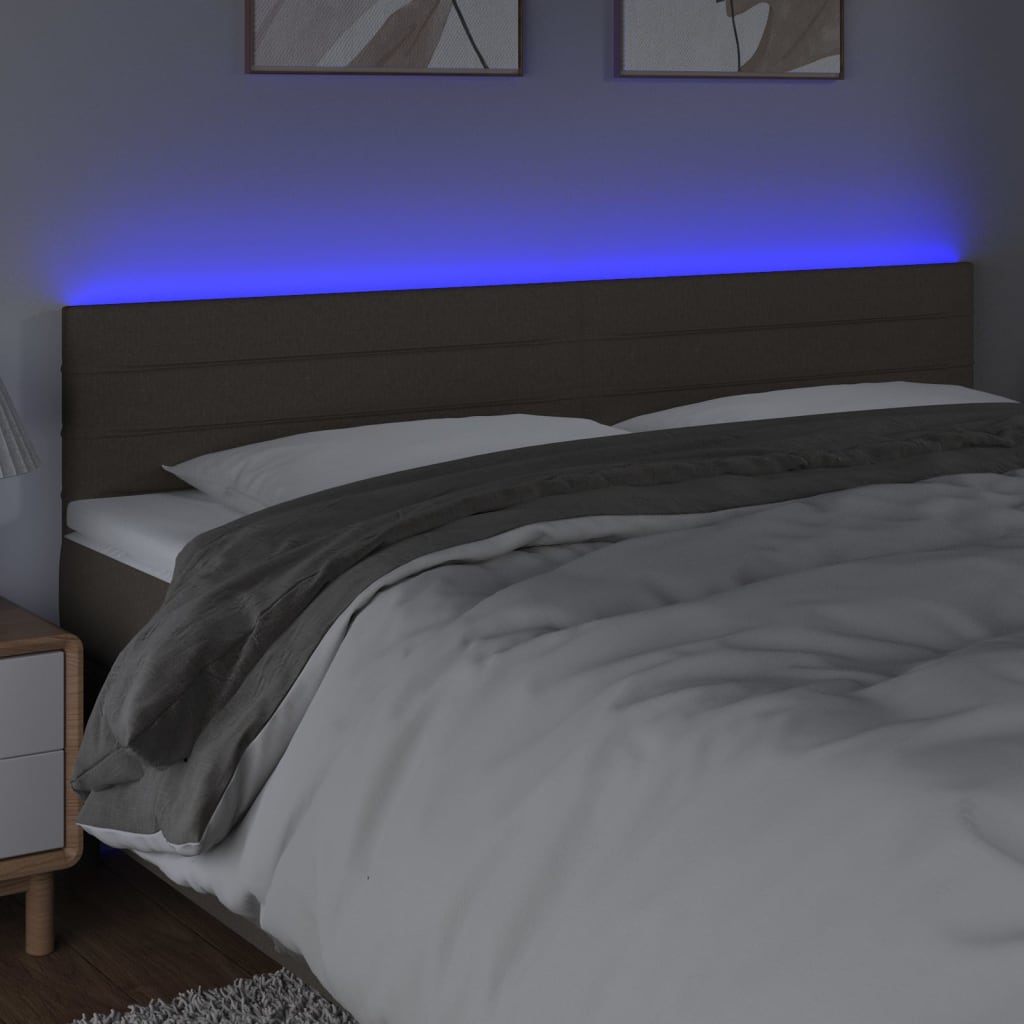 Hoofdbord LED 180x5x78/88 cm stof taupe Hoofdborden en voetborden | Creëer jouw Trendy Thuis | Gratis bezorgd & Retour | Trendy.nl