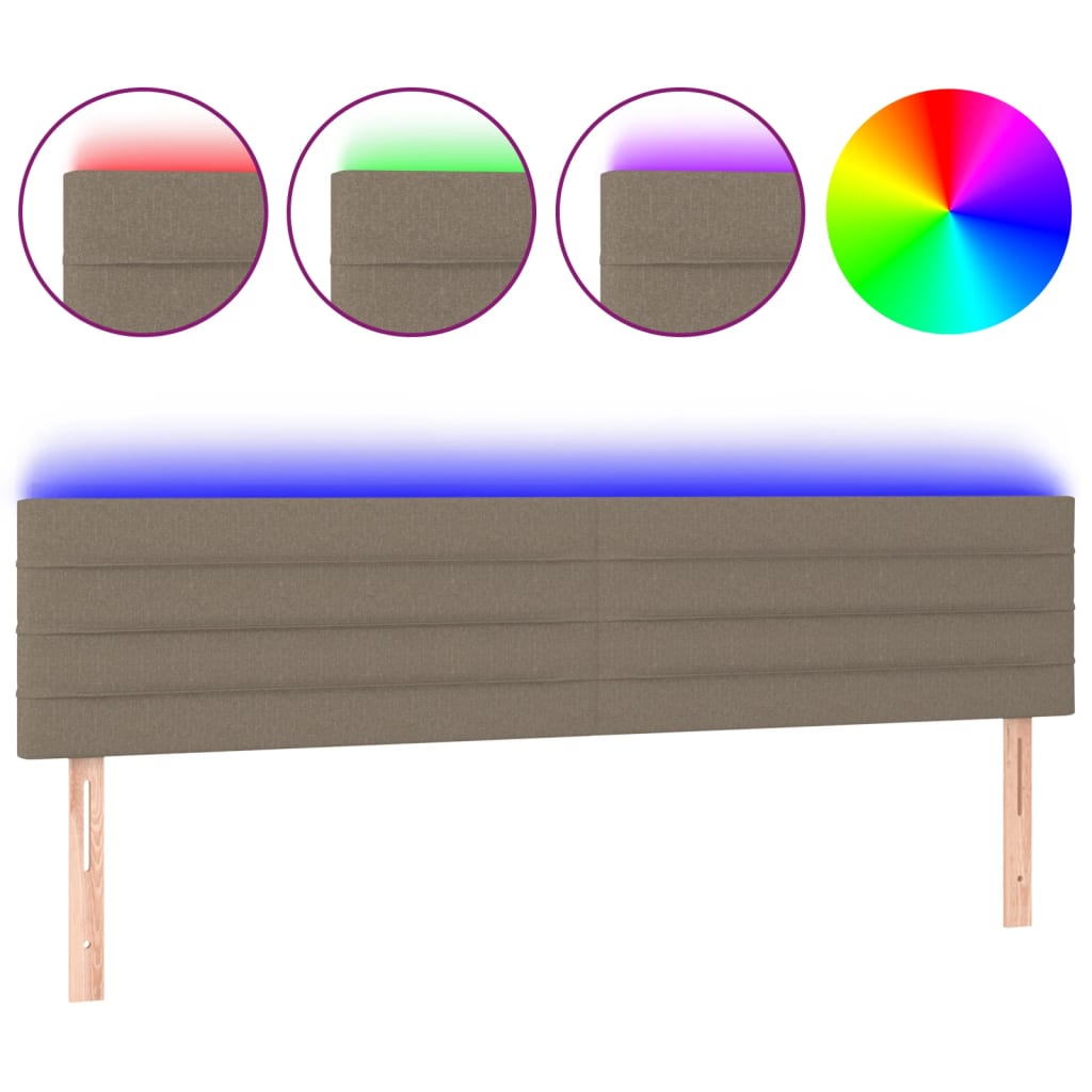 Hoofdbord LED 200x5x78/88 cm stof taupe Hoofdborden en voetborden | Creëer jouw Trendy Thuis | Gratis bezorgd & Retour | Trendy.nl