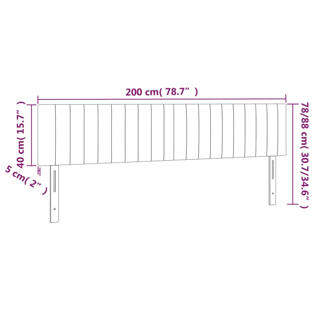 Hoofdbord LED 200x5x78/88 cm stof lichtgrijs Hoofdborden en voetborden | Creëer jouw Trendy Thuis | Gratis bezorgd & Retour | Trendy.nl