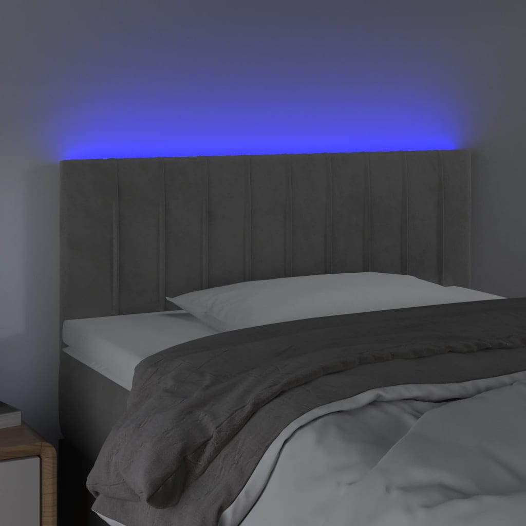 Hoofdbord LED 90x5x78/88 cm fluweel lichtgrijs Hoofdborden en voetborden | Creëer jouw Trendy Thuis | Gratis bezorgd & Retour | Trendy.nl
