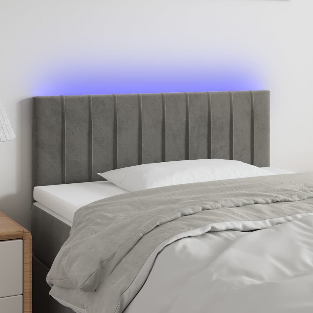 Hoofdbord LED 90x5x78/88 cm fluweel lichtgrijs Hoofdborden en voetborden | Creëer jouw Trendy Thuis | Gratis bezorgd & Retour | Trendy.nl