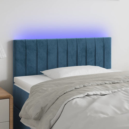 Hoofdbord LED 90x5x78/88 cm fluweel donkerblauw Hoofdborden en voetborden | Creëer jouw Trendy Thuis | Gratis bezorgd & Retour | Trendy.nl