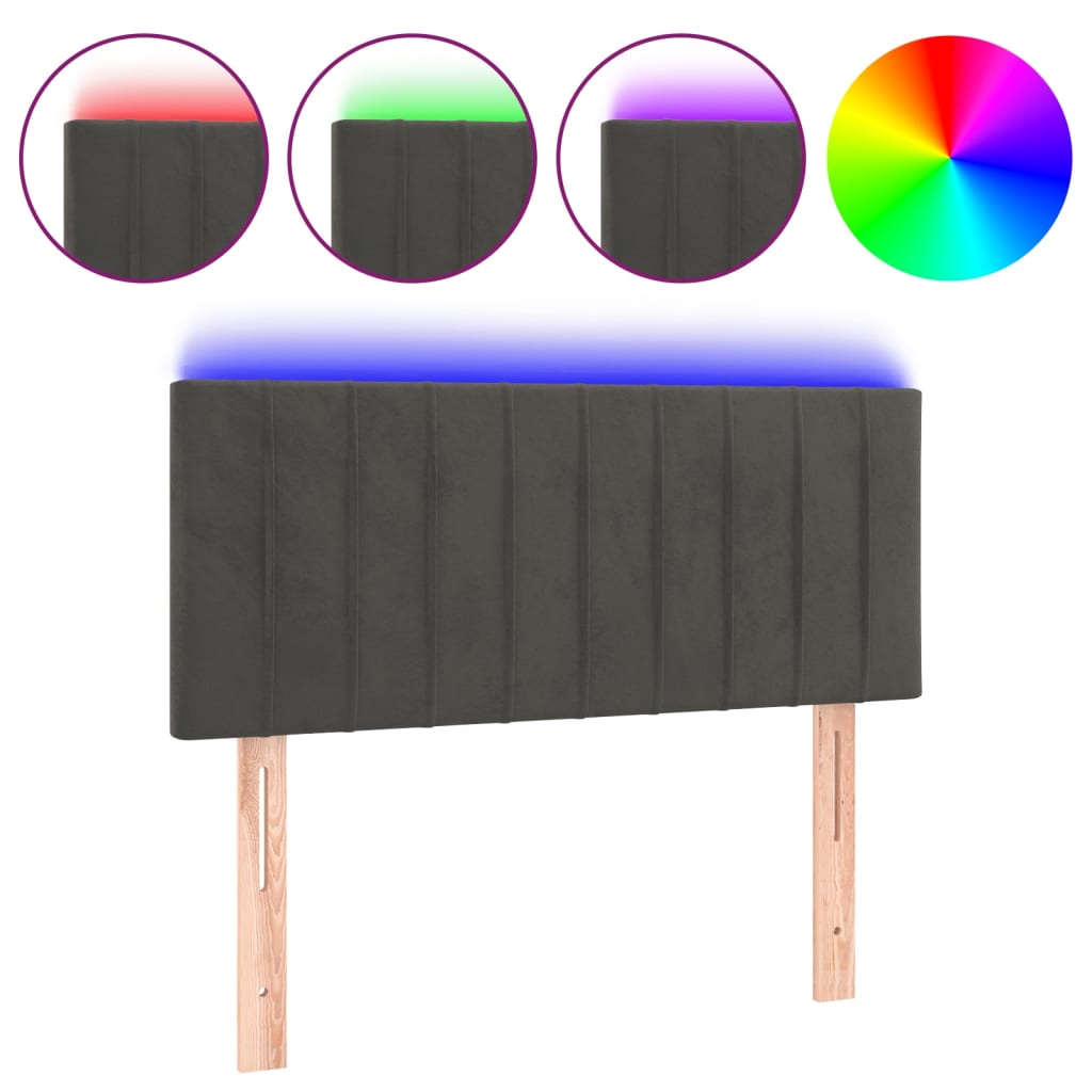 Hoofdbord LED 100x5x78/88 cm fluweel donkergrijs Hoofdborden en voetborden | Creëer jouw Trendy Thuis | Gratis bezorgd & Retour | Trendy.nl