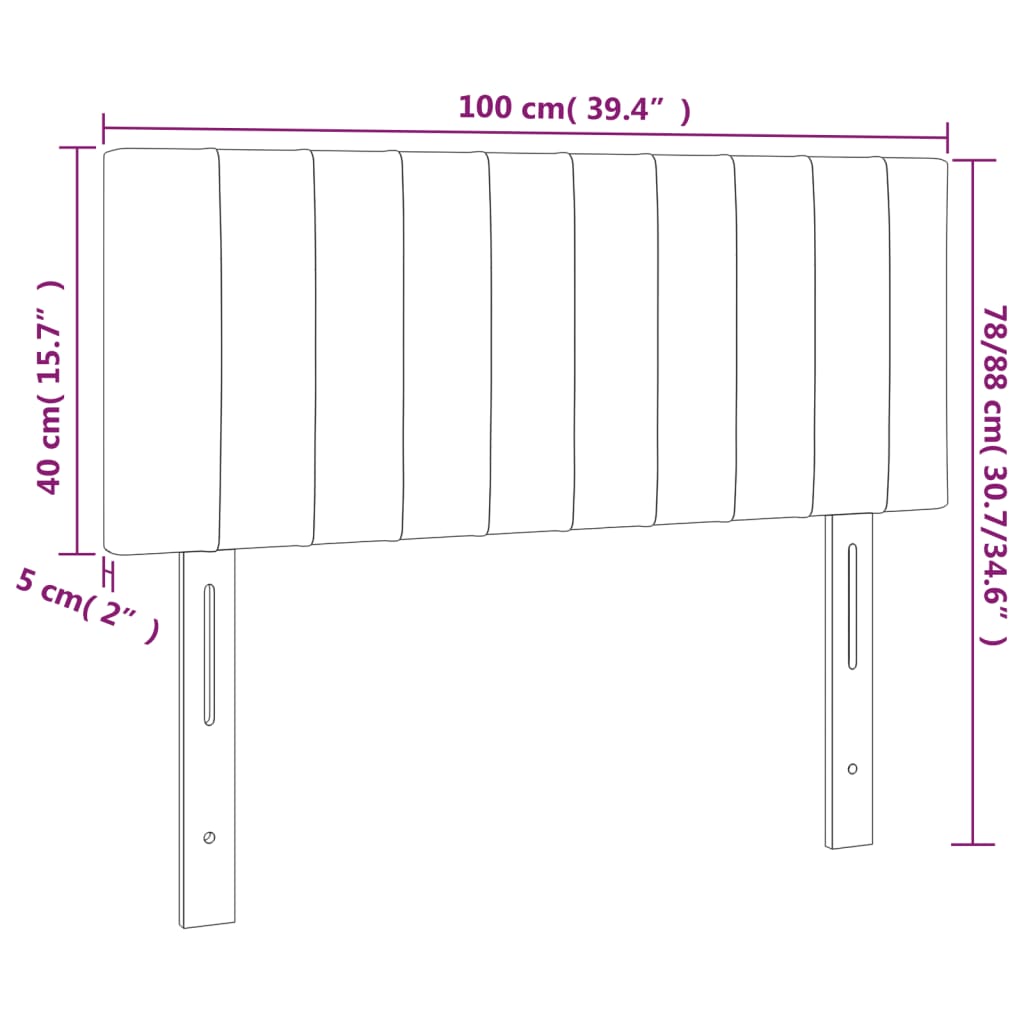 Hoofdbord LED 100x5x78/88 cm fluweel donkergrijs Hoofdborden en voetborden | Creëer jouw Trendy Thuis | Gratis bezorgd & Retour | Trendy.nl