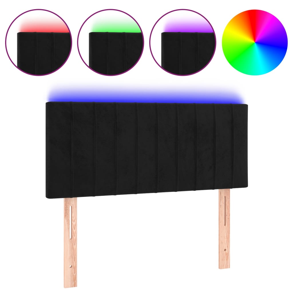 Hoofdbord LED 100x5x78/88 cm fluweel zwart Hoofdborden en voetborden | Creëer jouw Trendy Thuis | Gratis bezorgd & Retour | Trendy.nl