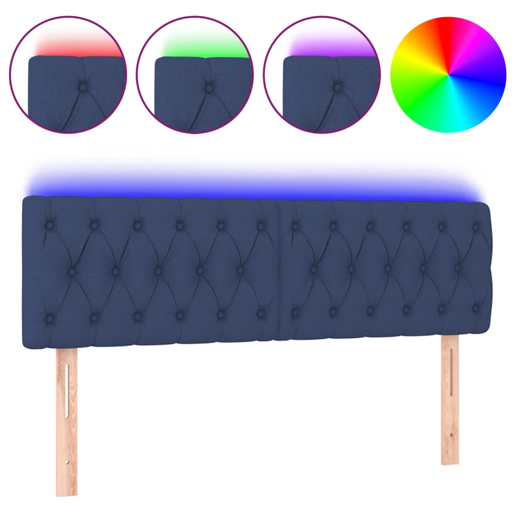 Hoofdbord LED 144x7x78/88 cm stof blauw Hoofdborden en voetborden | Creëer jouw Trendy Thuis | Gratis bezorgd & Retour | Trendy.nl