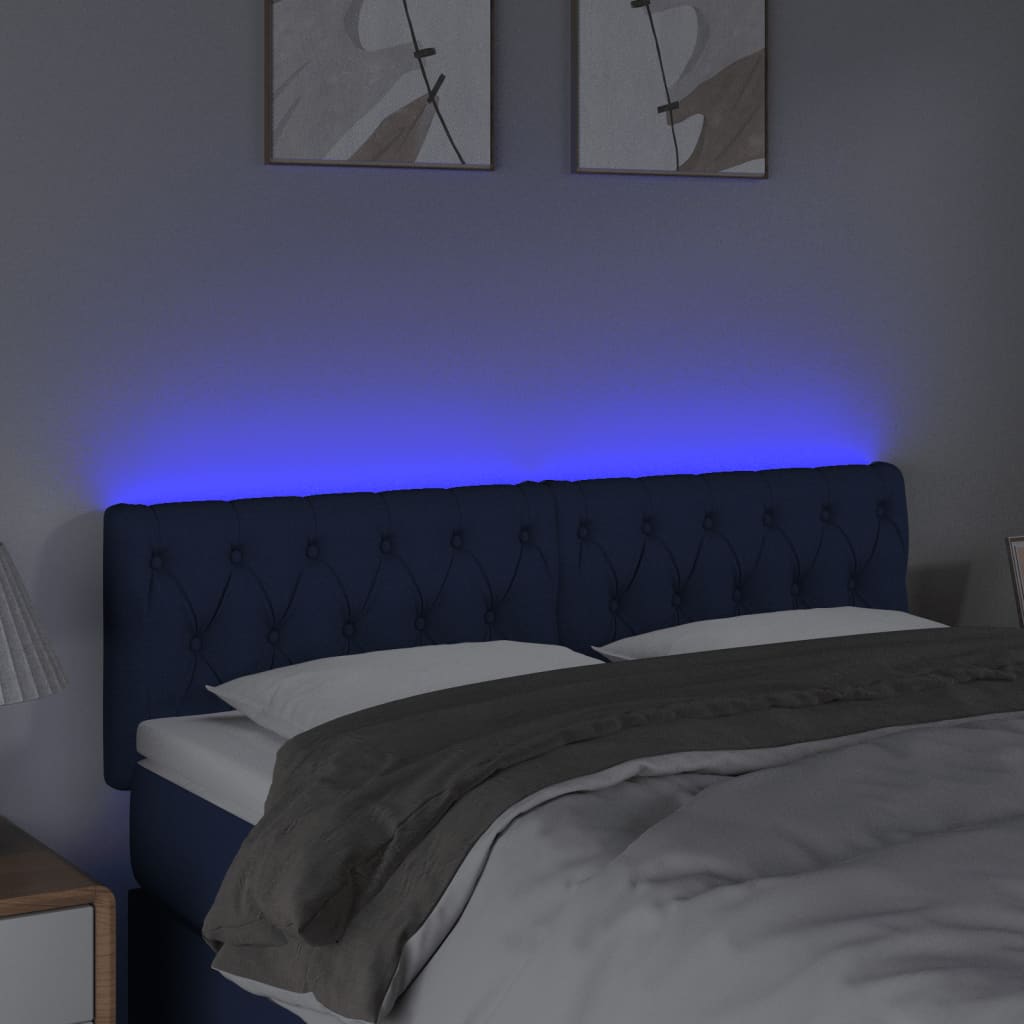 Hoofdbord LED 144x7x78/88 cm stof blauw Hoofdborden en voetborden | Creëer jouw Trendy Thuis | Gratis bezorgd & Retour | Trendy.nl