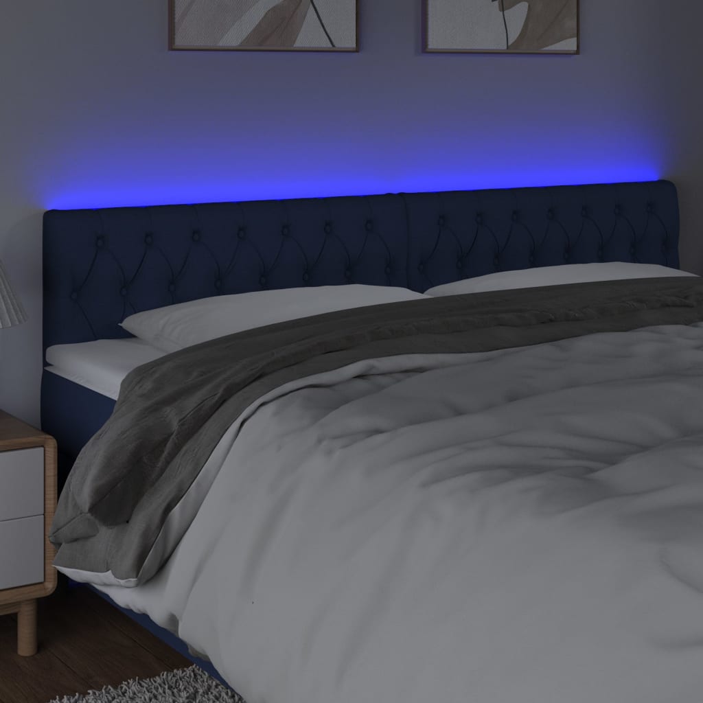 Hoofdbord LED 180x7x78/88 cm stof blauw Hoofdborden en voetborden | Creëer jouw Trendy Thuis | Gratis bezorgd & Retour | Trendy.nl