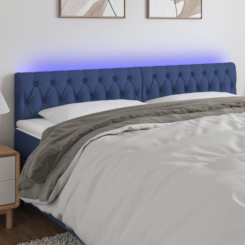 Hoofdbord LED 180x7x78/88 cm stof blauw Hoofdborden en voetborden | Creëer jouw Trendy Thuis | Gratis bezorgd & Retour | Trendy.nl