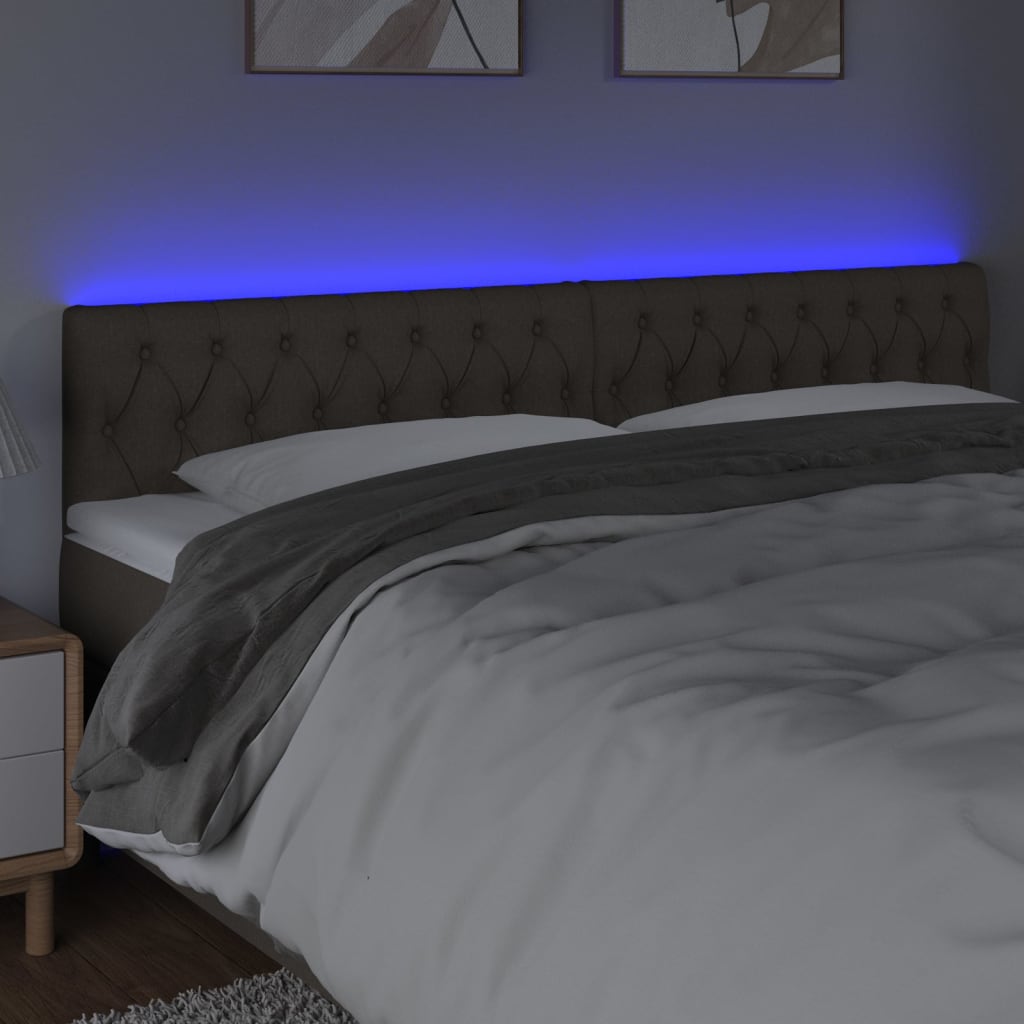 Hoofdbord LED 200x7x78/88 cm stof taupe Hoofdborden en voetborden | Creëer jouw Trendy Thuis | Gratis bezorgd & Retour | Trendy.nl