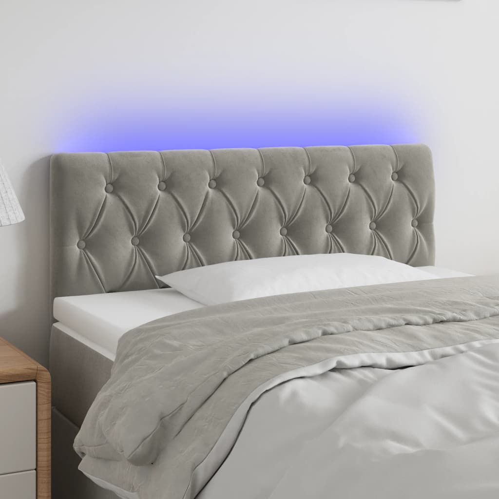 Hoofdbord LED 100x7x78/88 cm fluweel lichtgrijs Hoofdborden en voetborden | Creëer jouw Trendy Thuis | Gratis bezorgd & Retour | Trendy.nl