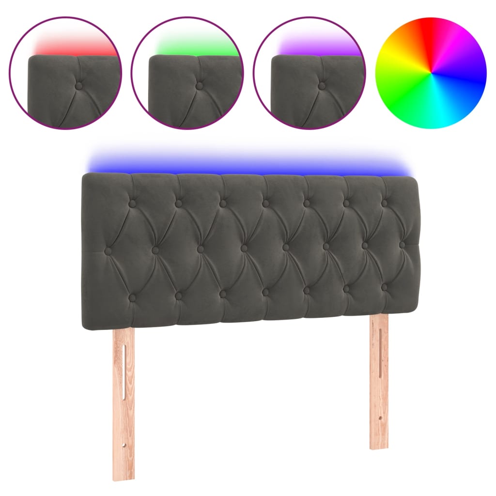 Hoofdbord LED 100x7x78/88 cm fluweel donkergrijs Hoofdborden en voetborden | Creëer jouw Trendy Thuis | Gratis bezorgd & Retour | Trendy.nl