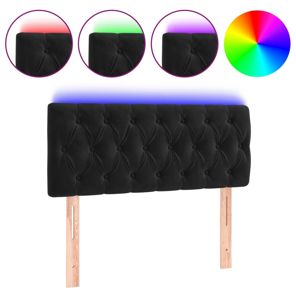 Hoofdbord LED 100x7x78/88 cm fluweel zwart Hoofdborden en voetborden | Creëer jouw Trendy Thuis | Gratis bezorgd & Retour | Trendy.nl