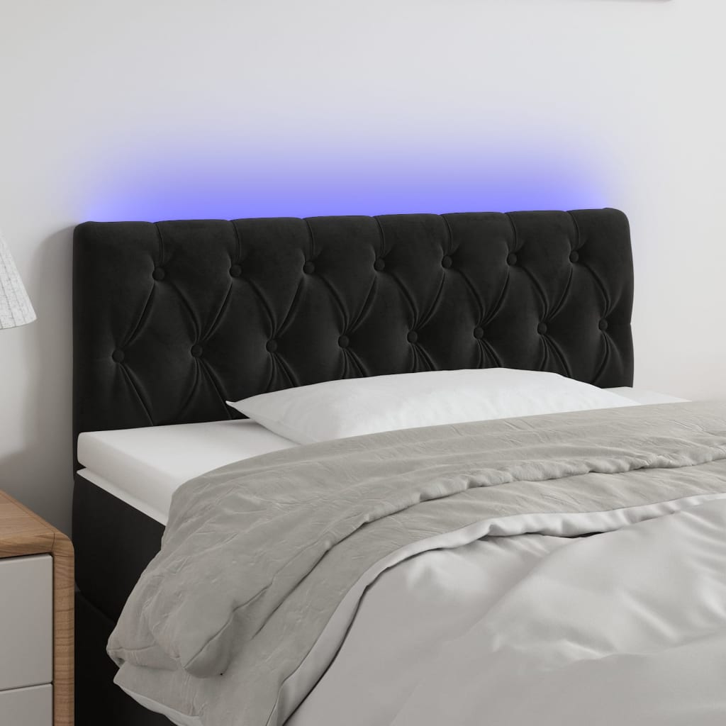 Hoofdbord LED 100x7x78/88 cm fluweel zwart Hoofdborden en voetborden | Creëer jouw Trendy Thuis | Gratis bezorgd & Retour | Trendy.nl