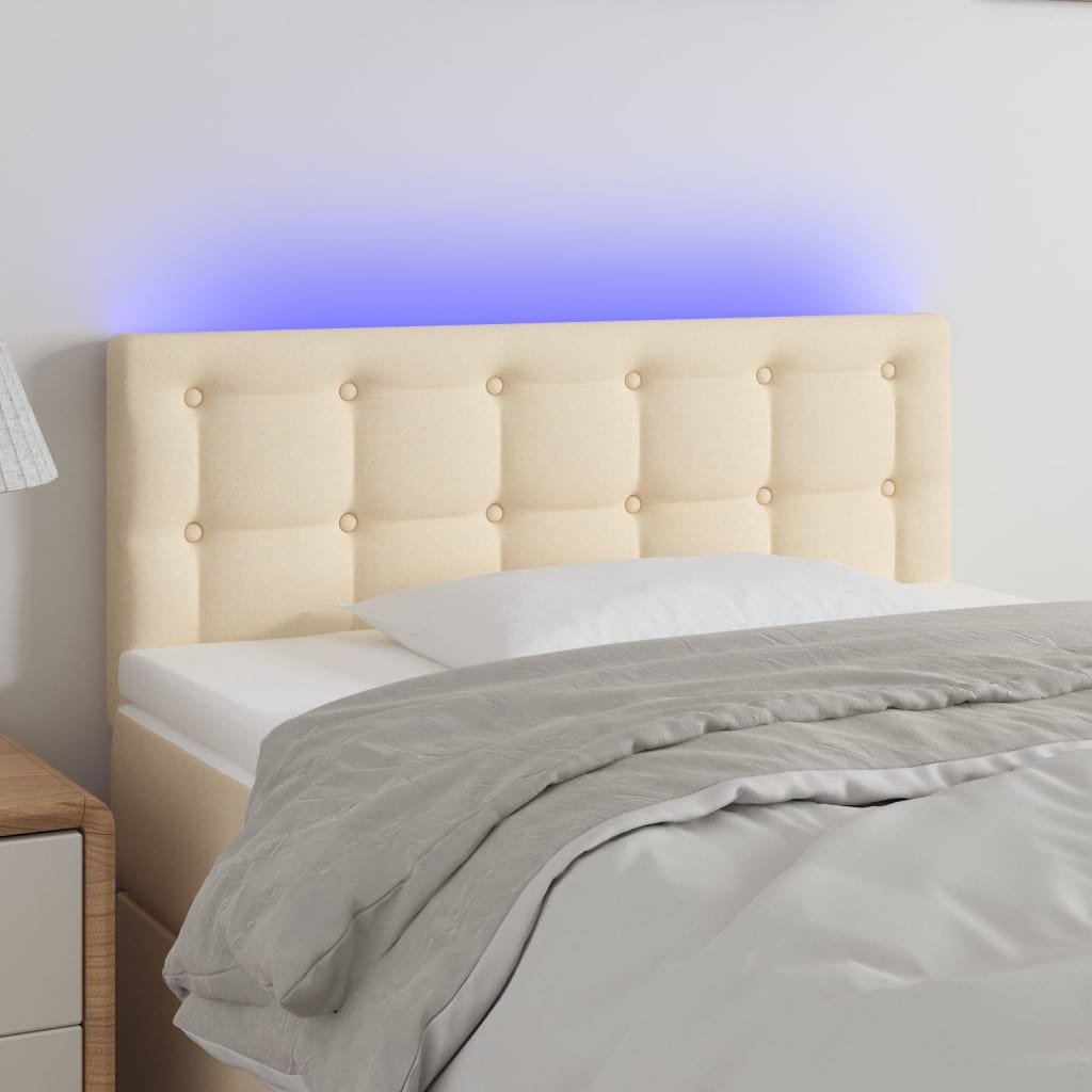 Hoofdbord LED 80x5x78/88 cm stof crèmekleurig Hoofdborden en voetborden | Creëer jouw Trendy Thuis | Gratis bezorgd & Retour | Trendy.nl