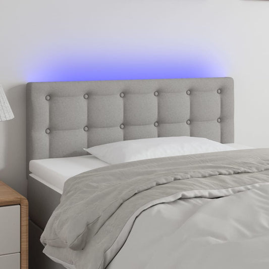 Hoofdbord LED 90x5x78/88 cm stof lichtgrijs Hoofdborden en voetborden | Creëer jouw Trendy Thuis | Gratis bezorgd & Retour | Trendy.nl