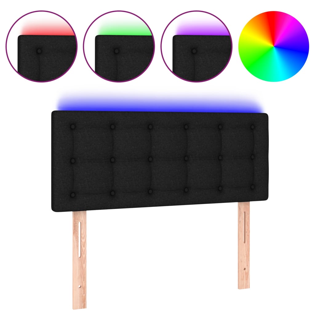 Hoofdbord LED 90x5x78/88 cm stof zwart Hoofdborden en voetborden | Creëer jouw Trendy Thuis | Gratis bezorgd & Retour | Trendy.nl