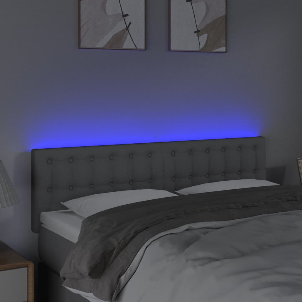 Hoofdbord LED 144x5x78/88 cm stof lichtgrijs Hoofdborden en voetborden | Creëer jouw Trendy Thuis | Gratis bezorgd & Retour | Trendy.nl