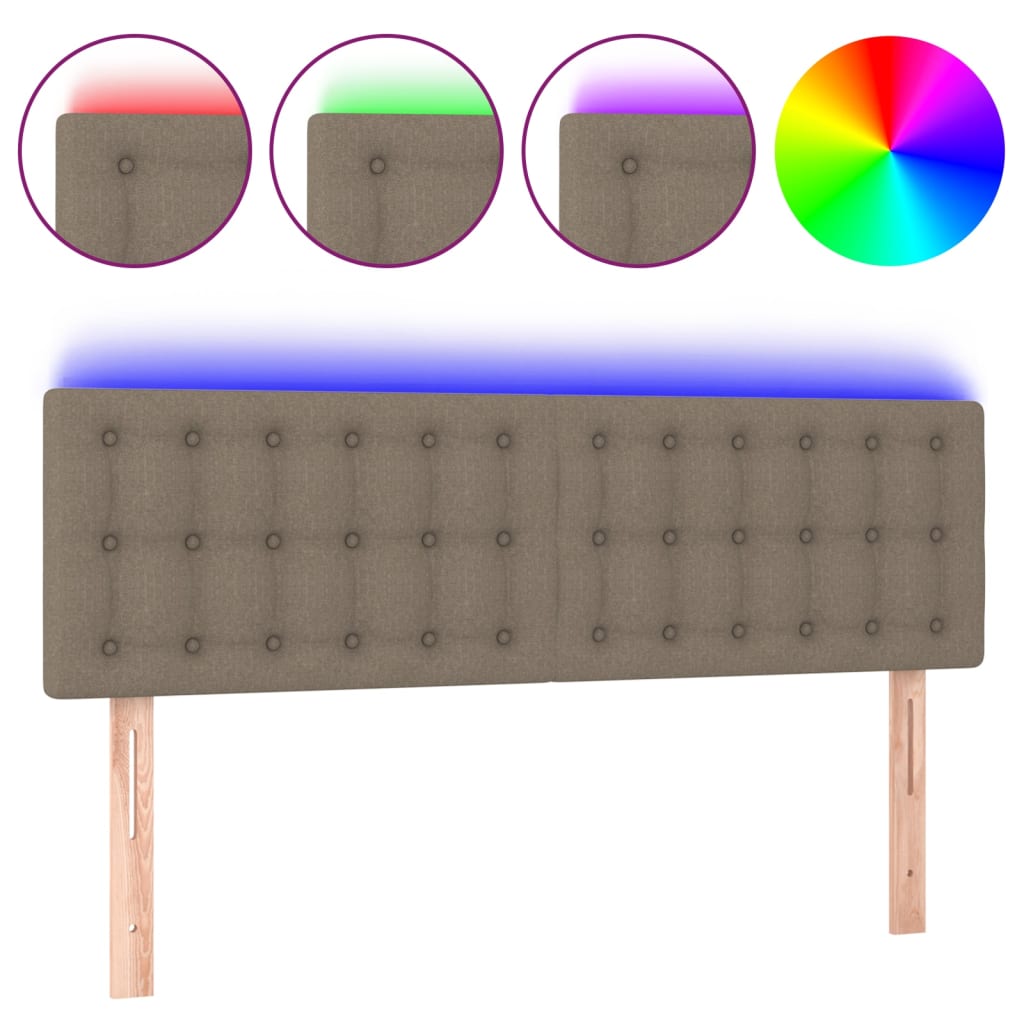 Hoofdbord LED 144x5x78/88 cm stof taupe Hoofdborden en voetborden | Creëer jouw Trendy Thuis | Gratis bezorgd & Retour | Trendy.nl