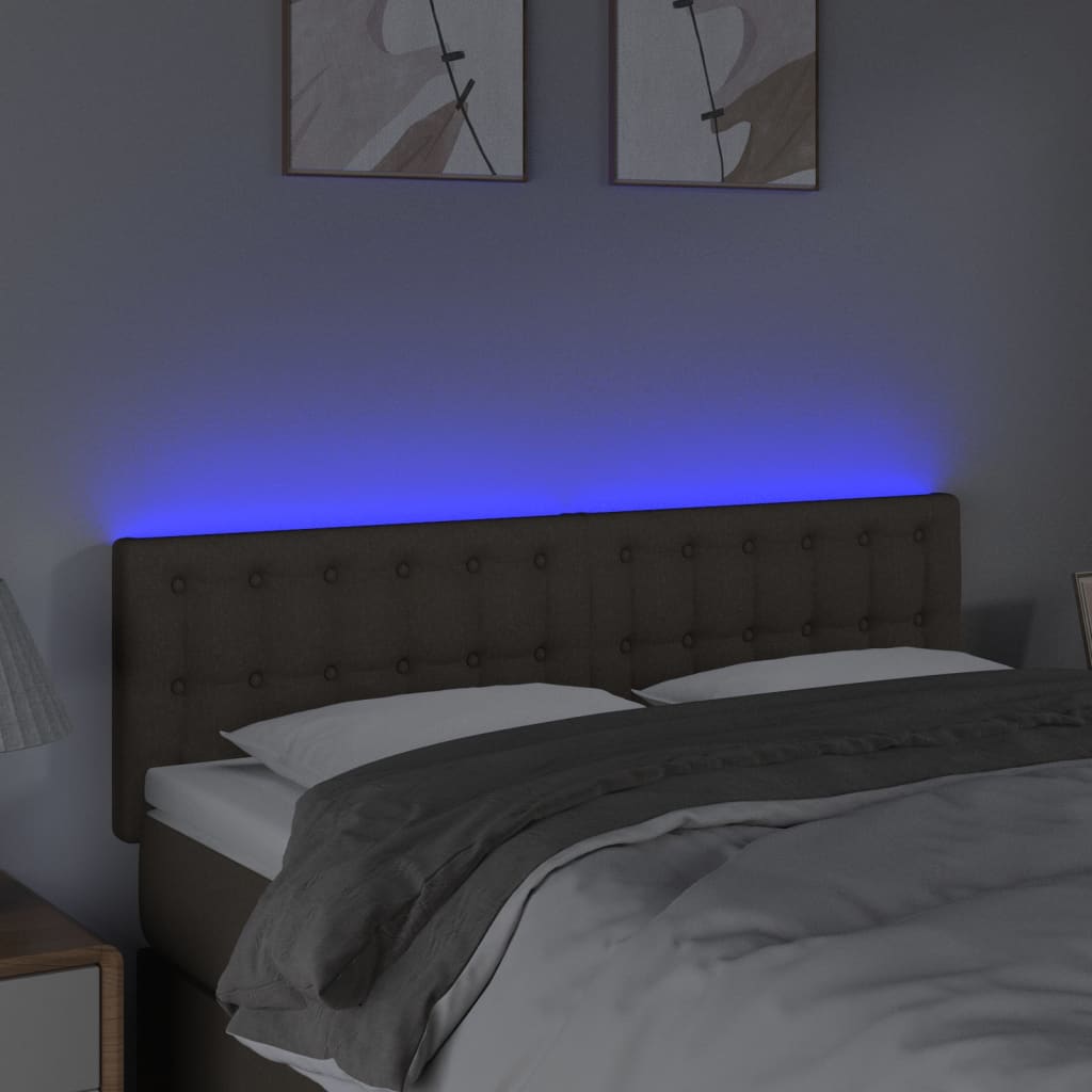 Hoofdbord LED 144x5x78/88 cm stof taupe Hoofdborden en voetborden | Creëer jouw Trendy Thuis | Gratis bezorgd & Retour | Trendy.nl