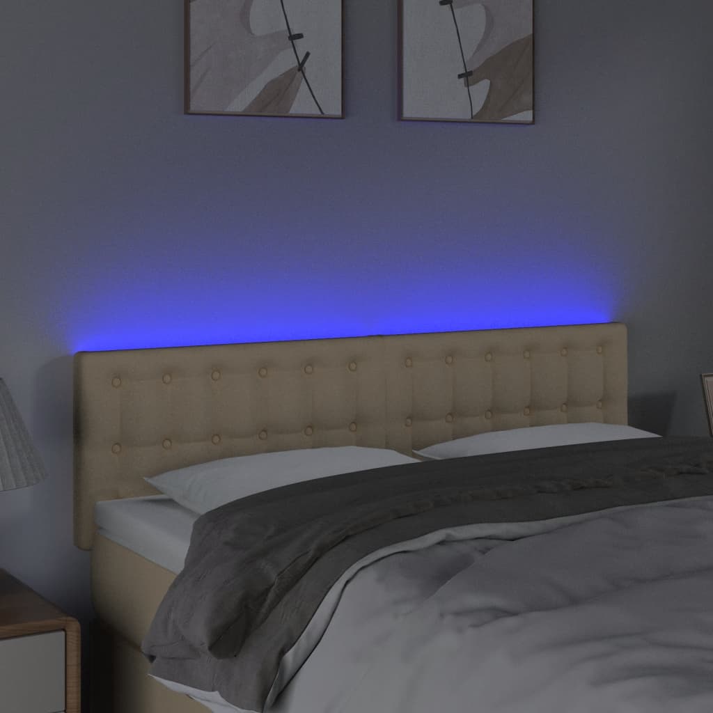 Hoofdbord LED 144x5x78/88 cm stof crèmekleurig Hoofdborden en voetborden | Creëer jouw Trendy Thuis | Gratis bezorgd & Retour | Trendy.nl