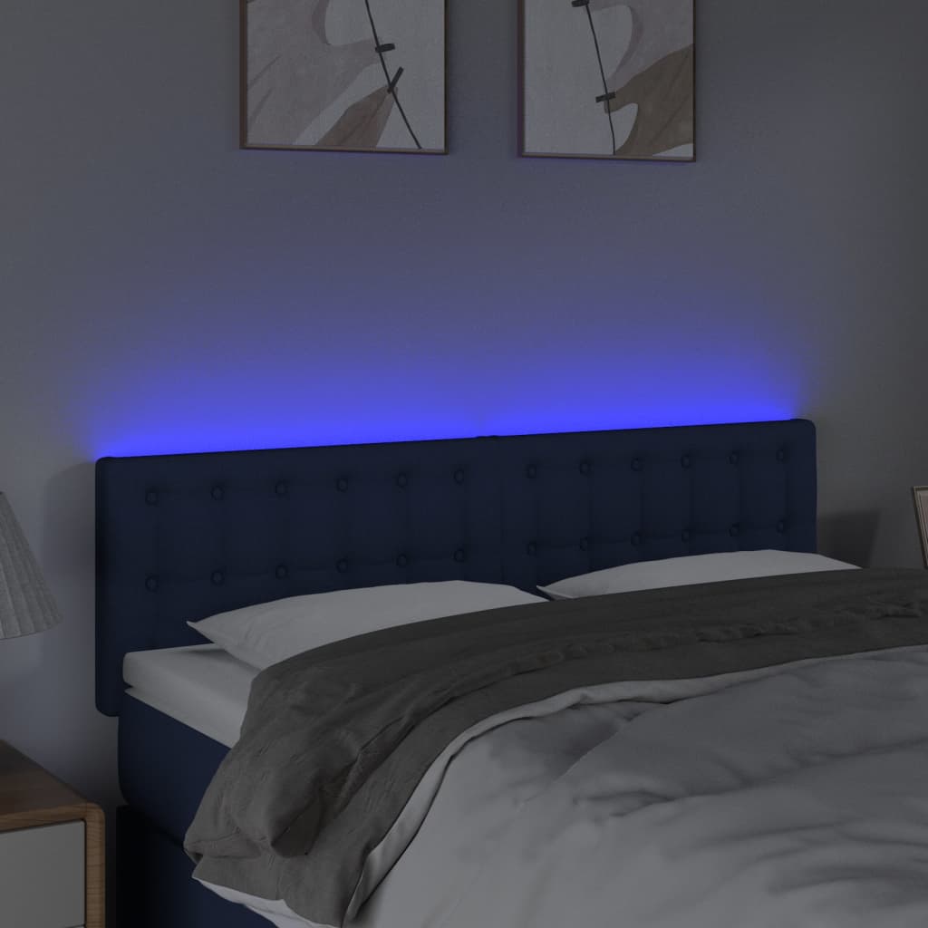Hoofdbord LED 144x5x78/88 cm stof blauw Hoofdborden en voetborden | Creëer jouw Trendy Thuis | Gratis bezorgd & Retour | Trendy.nl