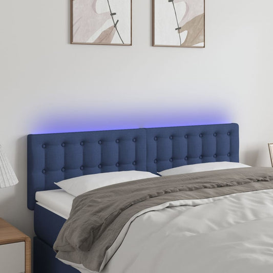 Hoofdbord LED 144x5x78/88 cm stof blauw Hoofdborden en voetborden | Creëer jouw Trendy Thuis | Gratis bezorgd & Retour | Trendy.nl