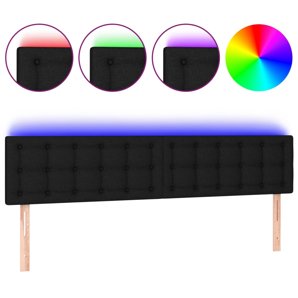 Hoofdbord LED 180x5x78/88 cm stof zwart Hoofdborden en voetborden | Creëer jouw Trendy Thuis | Gratis bezorgd & Retour | Trendy.nl