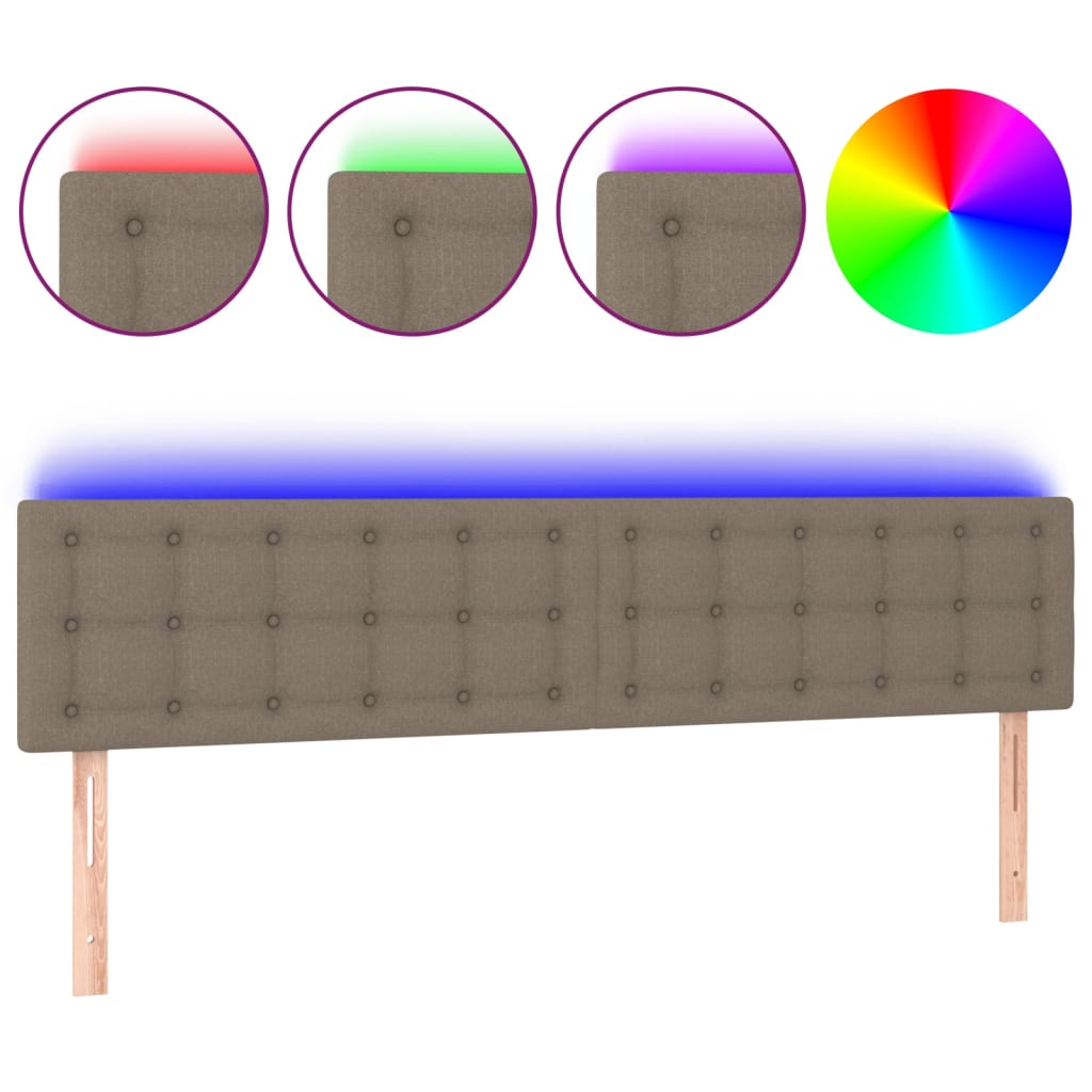 Hoofdbord LED 180x5x78/88 cm stof taupe Hoofdborden en voetborden | Creëer jouw Trendy Thuis | Gratis bezorgd & Retour | Trendy.nl