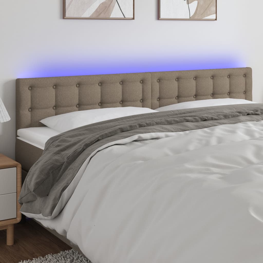 Hoofdbord LED 180x5x78/88 cm stof taupe Hoofdborden en voetborden | Creëer jouw Trendy Thuis | Gratis bezorgd & Retour | Trendy.nl