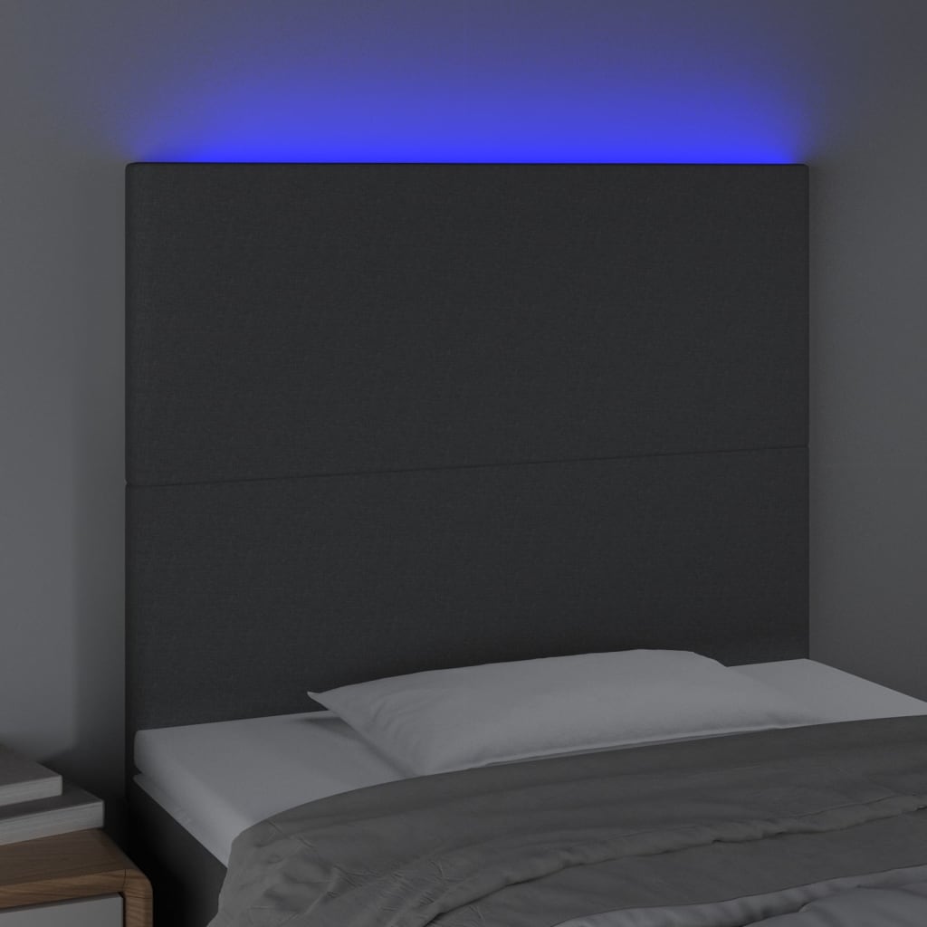 Hoofdbord LED 80x5x118/128 cm stof donkergrijs Hoofdborden en voetborden | Creëer jouw Trendy Thuis | Gratis bezorgd & Retour | Trendy.nl