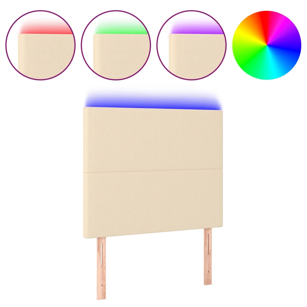 Hoofdbord LED 80x5x118/128 cm stof crèmekleurig Hoofdborden en voetborden | Creëer jouw Trendy Thuis | Gratis bezorgd & Retour | Trendy.nl