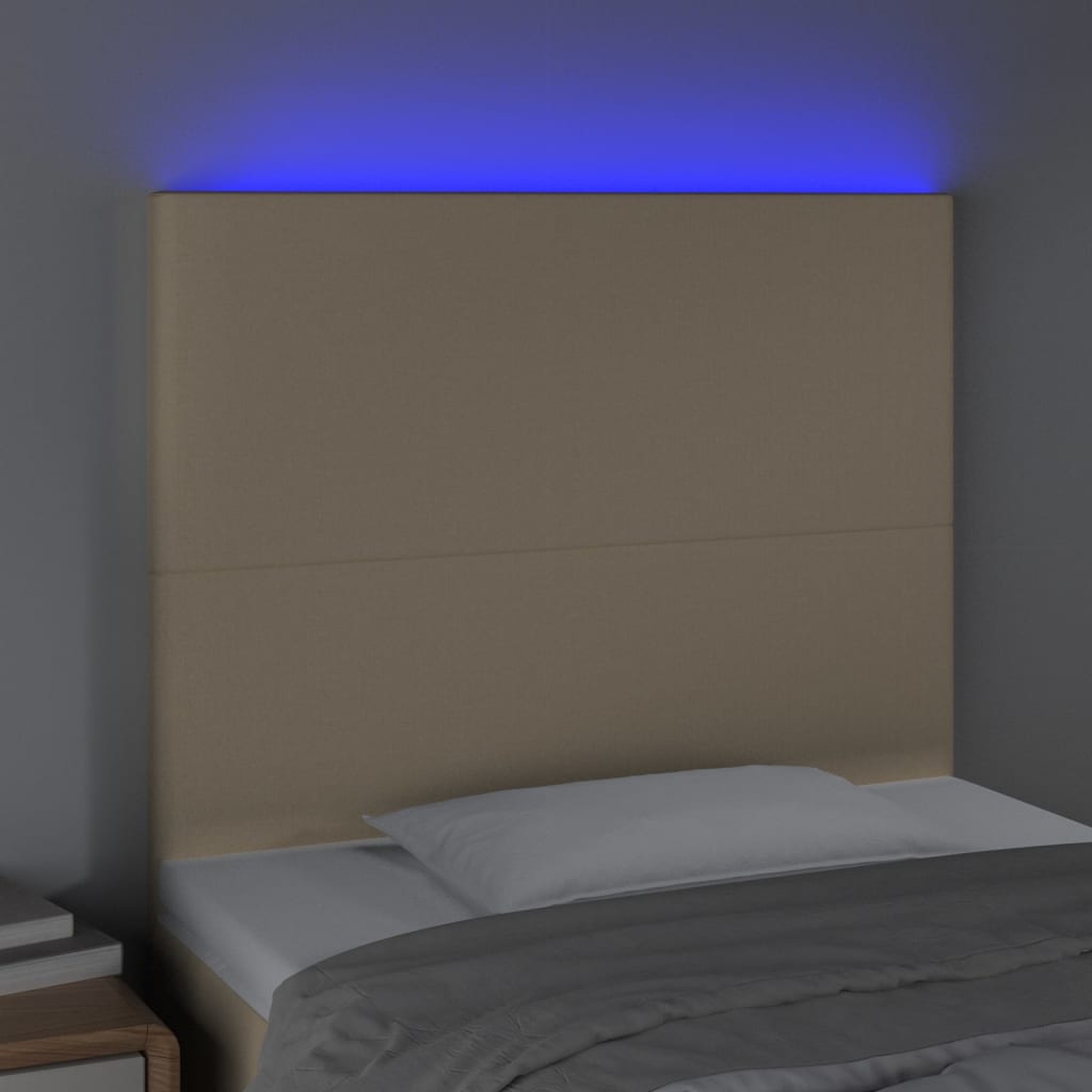 Hoofdbord LED 80x5x118/128 cm stof crèmekleurig Hoofdborden en voetborden | Creëer jouw Trendy Thuis | Gratis bezorgd & Retour | Trendy.nl