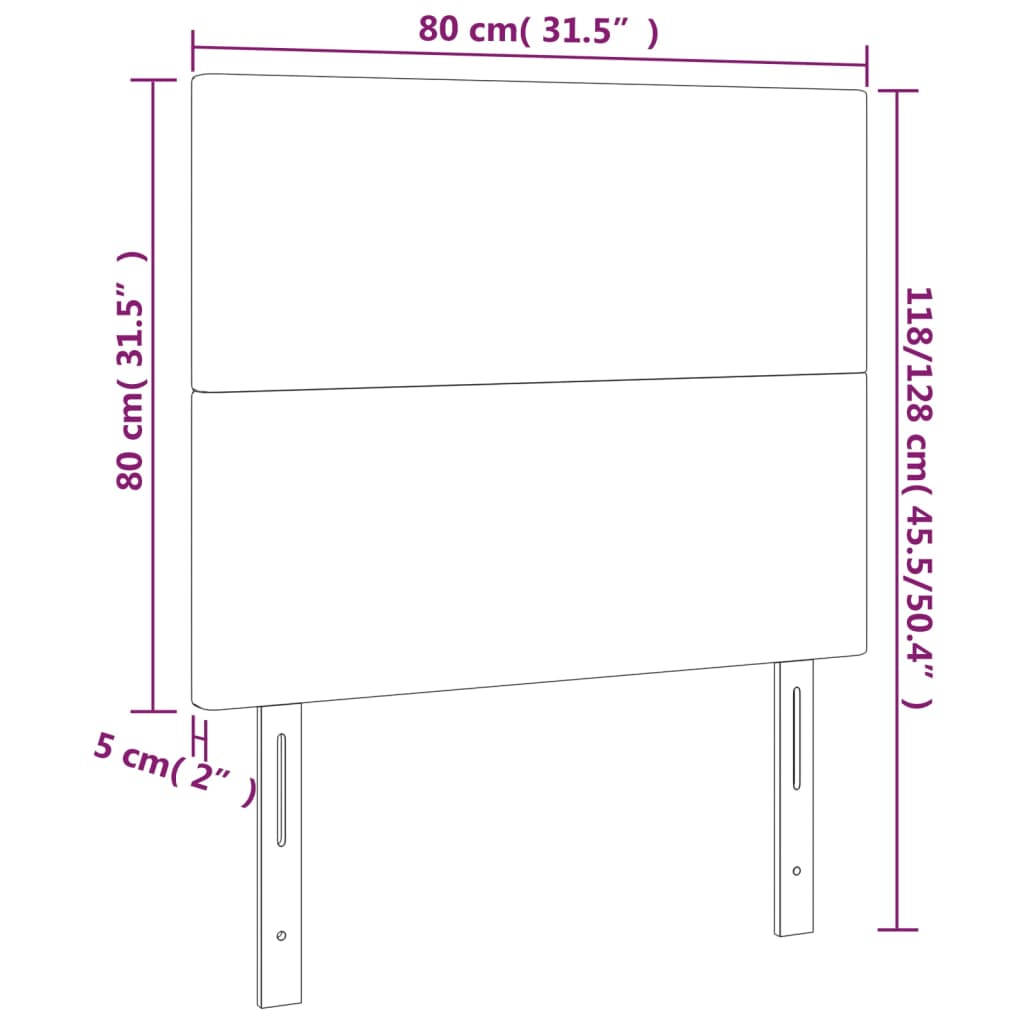 Hoofdbord LED 80x5x118/128 cm stof crèmekleurig Hoofdborden en voetborden | Creëer jouw Trendy Thuis | Gratis bezorgd & Retour | Trendy.nl