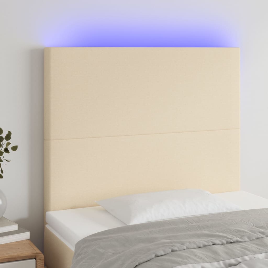 Hoofdbord LED 80x5x118/128 cm stof crèmekleurig Hoofdborden en voetborden | Creëer jouw Trendy Thuis | Gratis bezorgd & Retour | Trendy.nl