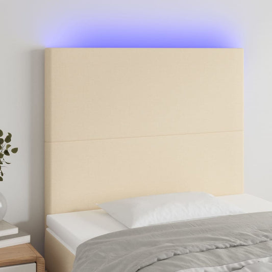 Hoofdbord LED 80x5x118/128 cm stof crèmekleurig Hoofdborden en voetborden | Creëer jouw Trendy Thuis | Gratis bezorgd & Retour | Trendy.nl