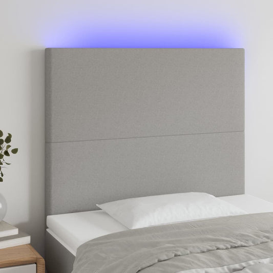 Hoofdbord LED 90x5x118/128 cm stof lichtgrijs Hoofdborden en voetborden | Creëer jouw Trendy Thuis | Gratis bezorgd & Retour | Trendy.nl