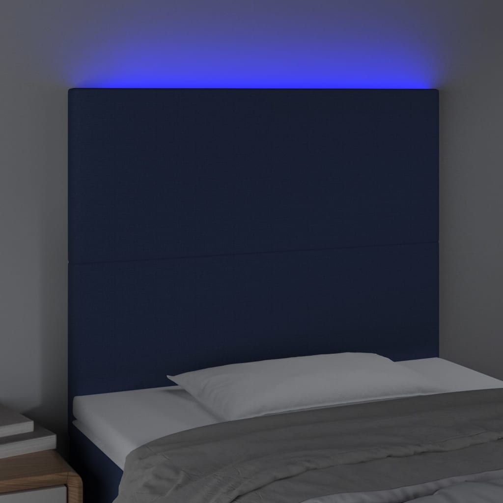 Hoofdbord LED 90x5x118/128 cm stof blauw Hoofdborden en voetborden | Creëer jouw Trendy Thuis | Gratis bezorgd & Retour | Trendy.nl