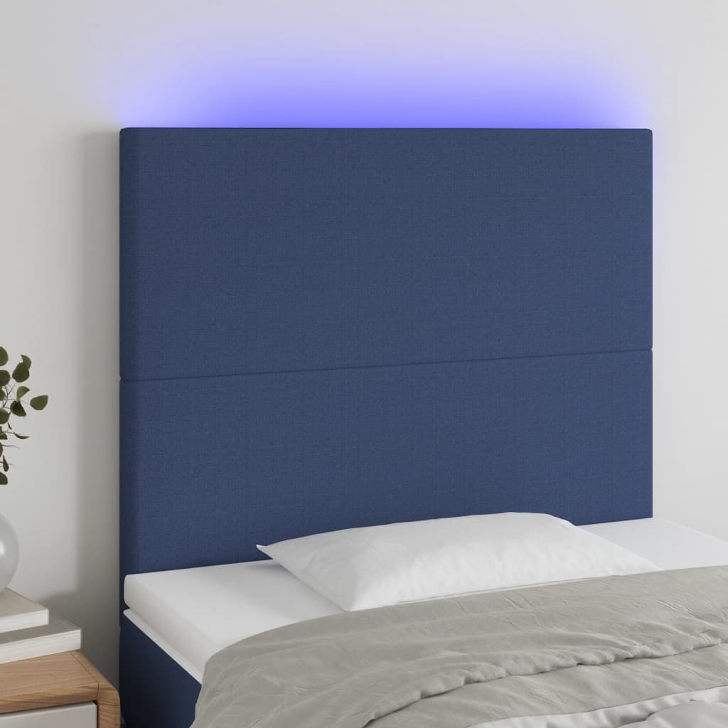 Hoofdbord LED 90x5x118/128 cm stof blauw Hoofdborden en voetborden | Creëer jouw Trendy Thuis | Gratis bezorgd & Retour | Trendy.nl