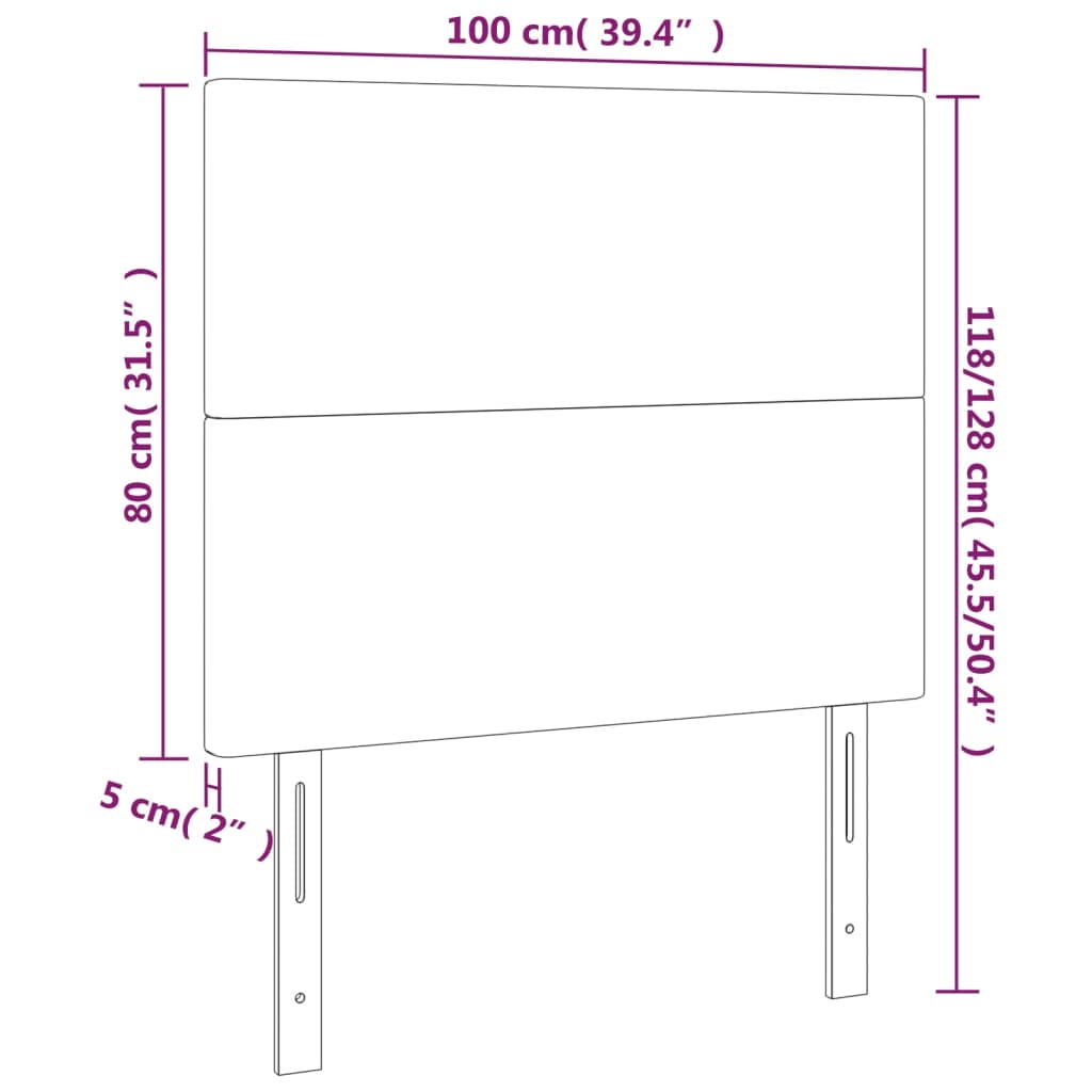 Hoofdbord LED 100x5x118/128 cm stof lichtgrijs Hoofdborden en voetborden | Creëer jouw Trendy Thuis | Gratis bezorgd & Retour | Trendy.nl