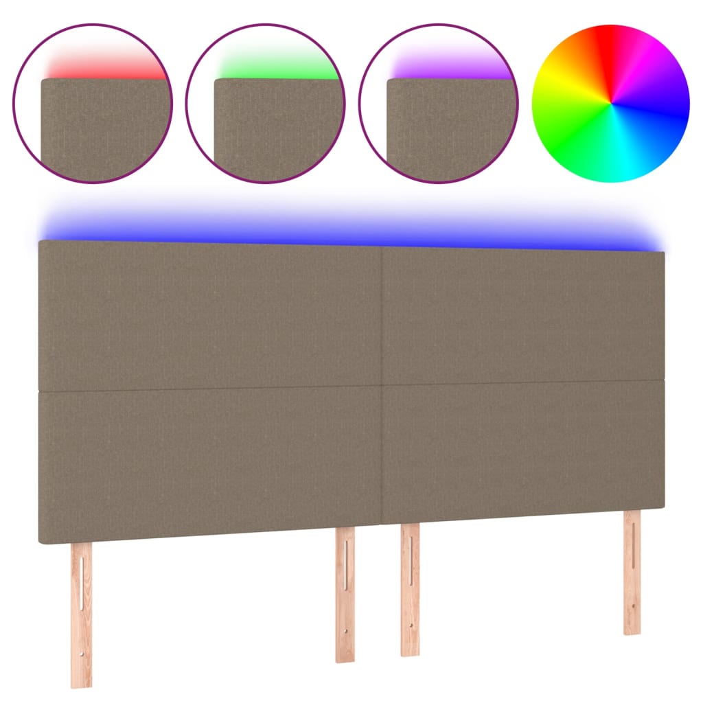 Hoofdbord LED 160x5x118/128 cm stof taupe Hoofdborden en voetborden | Creëer jouw Trendy Thuis | Gratis bezorgd & Retour | Trendy.nl