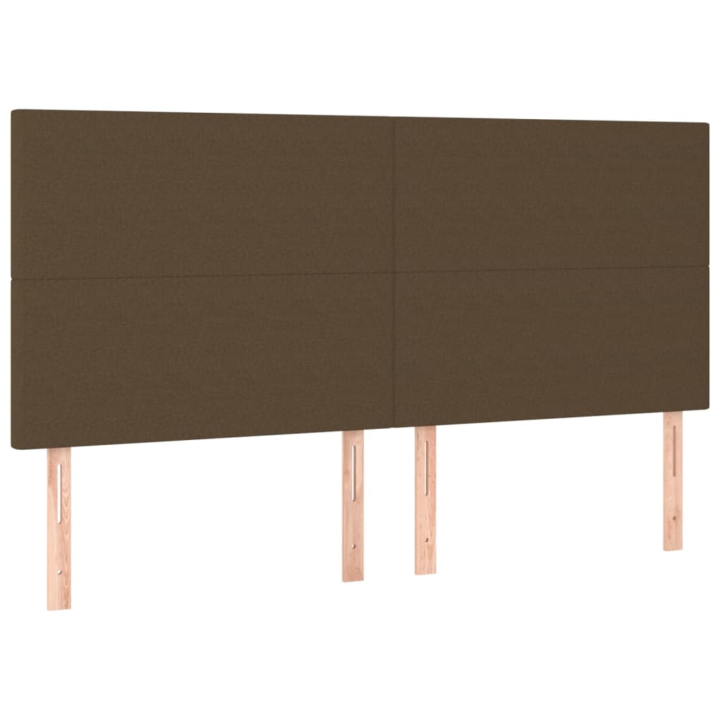 Hoofdbord LED 180x5x118/128 cm stof donkerbruin Hoofdborden en voetborden | Creëer jouw Trendy Thuis | Gratis bezorgd & Retour | Trendy.nl