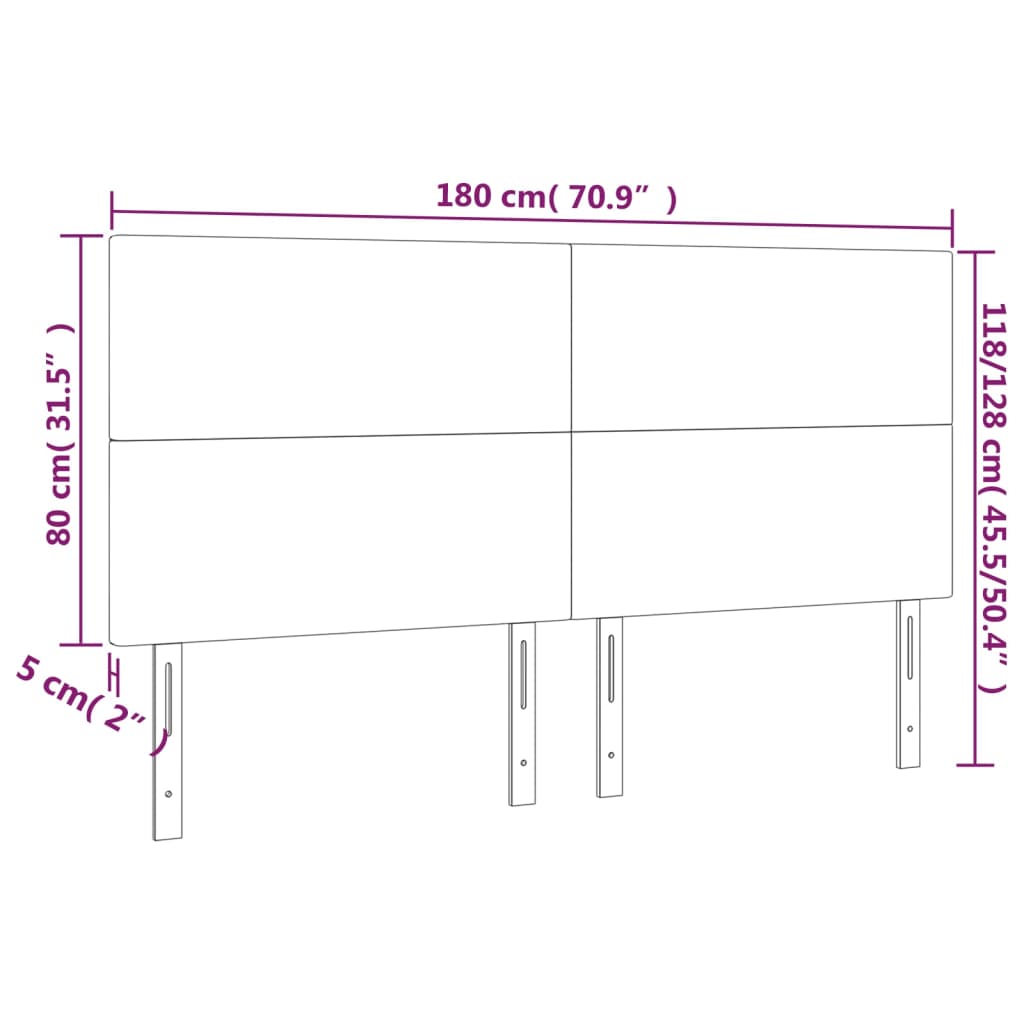 Hoofdbord LED 180x5x118/128 cm stof blauw Hoofdborden en voetborden | Creëer jouw Trendy Thuis | Gratis bezorgd & Retour | Trendy.nl