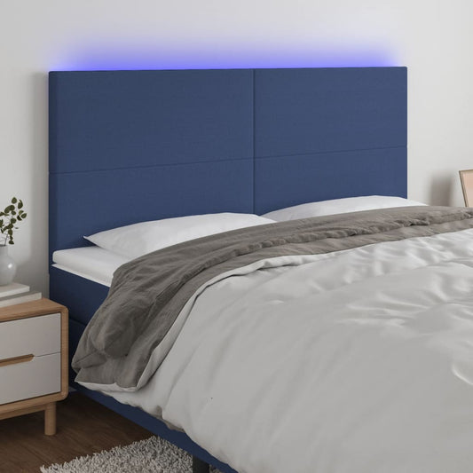 Hoofdbord LED 180x5x118/128 cm stof blauw Hoofdborden en voetborden | Creëer jouw Trendy Thuis | Gratis bezorgd & Retour | Trendy.nl