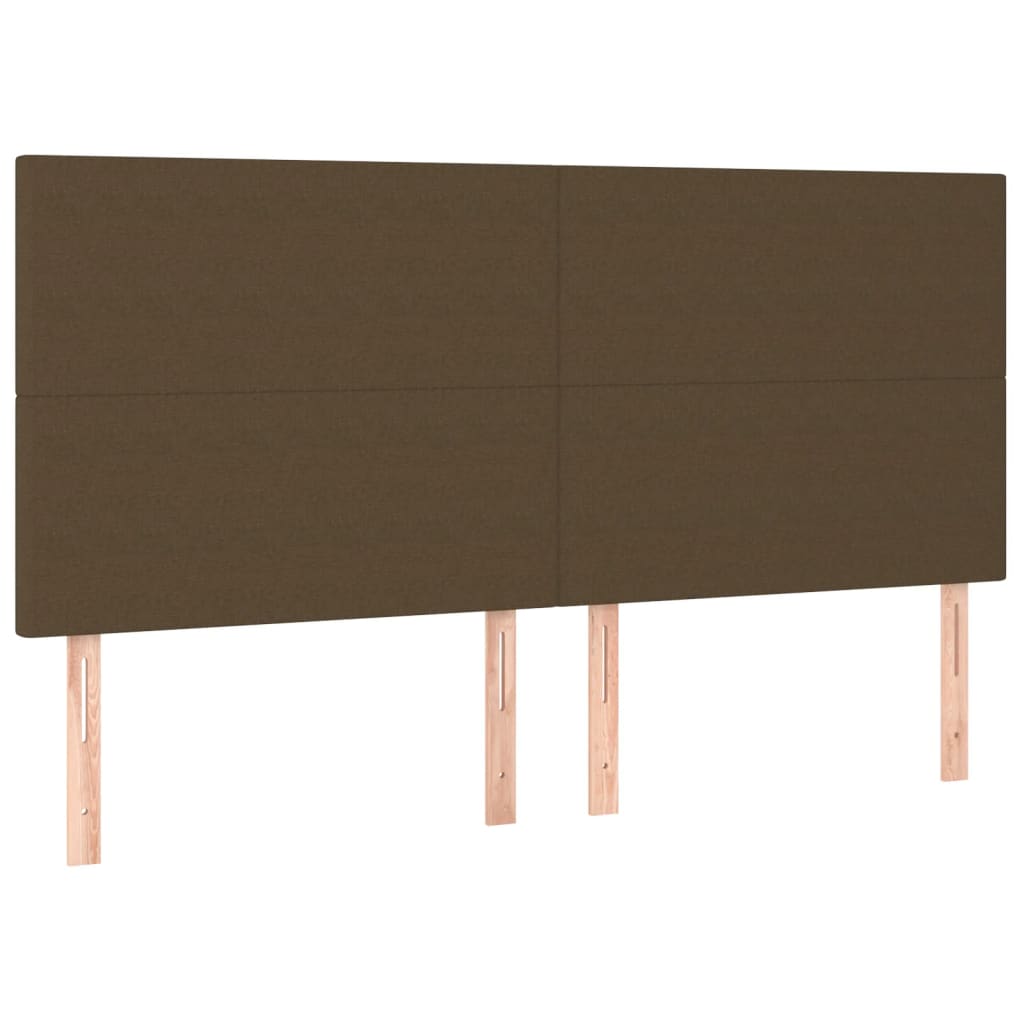 Hoofdbord LED 200x5x118/128 cm stof donkerbruin Hoofdborden en voetborden | Creëer jouw Trendy Thuis | Gratis bezorgd & Retour | Trendy.nl