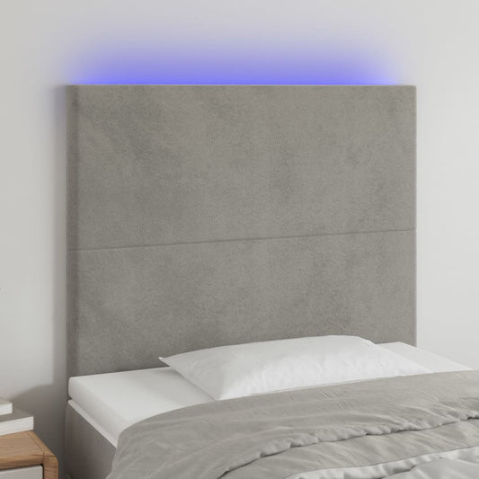 Hoofdbord LED 80x5x118/128 cm fluweel lichtgrijs Hoofdborden en voetborden | Creëer jouw Trendy Thuis | Gratis bezorgd & Retour | Trendy.nl