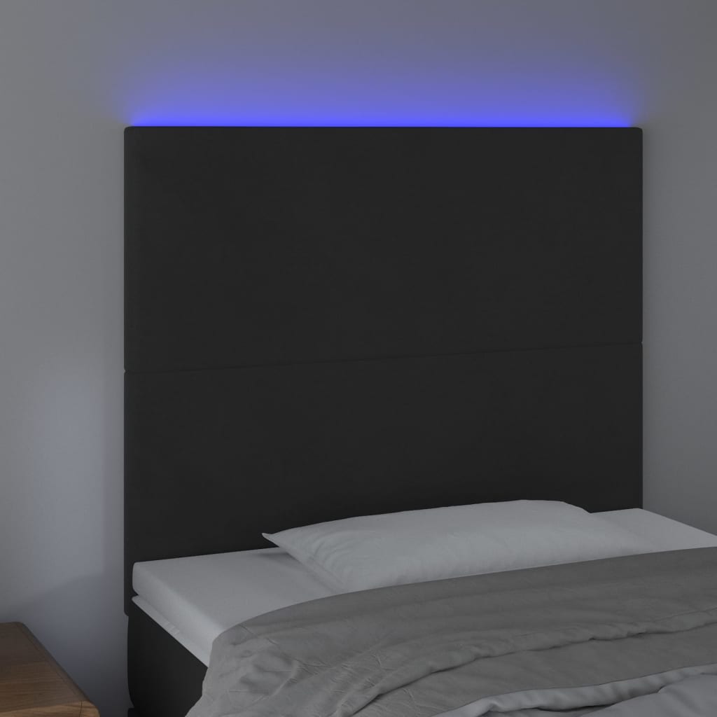 Hoofdbord LED 80x5x118/128 cm fluweel zwart Hoofdborden en voetborden | Creëer jouw Trendy Thuis | Gratis bezorgd & Retour | Trendy.nl