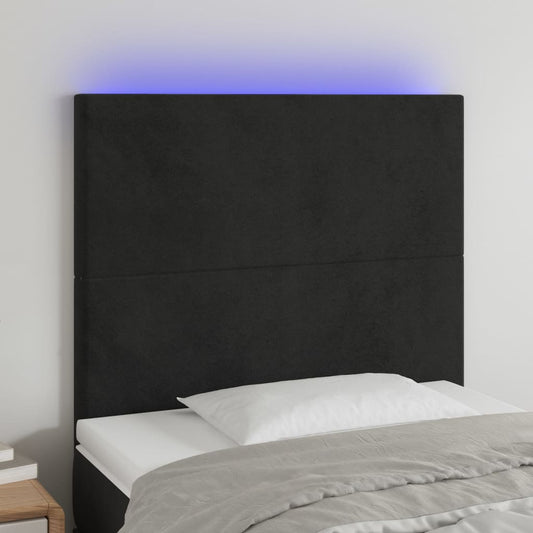 Hoofdbord LED 80x5x118/128 cm fluweel zwart Hoofdborden en voetborden | Creëer jouw Trendy Thuis | Gratis bezorgd & Retour | Trendy.nl