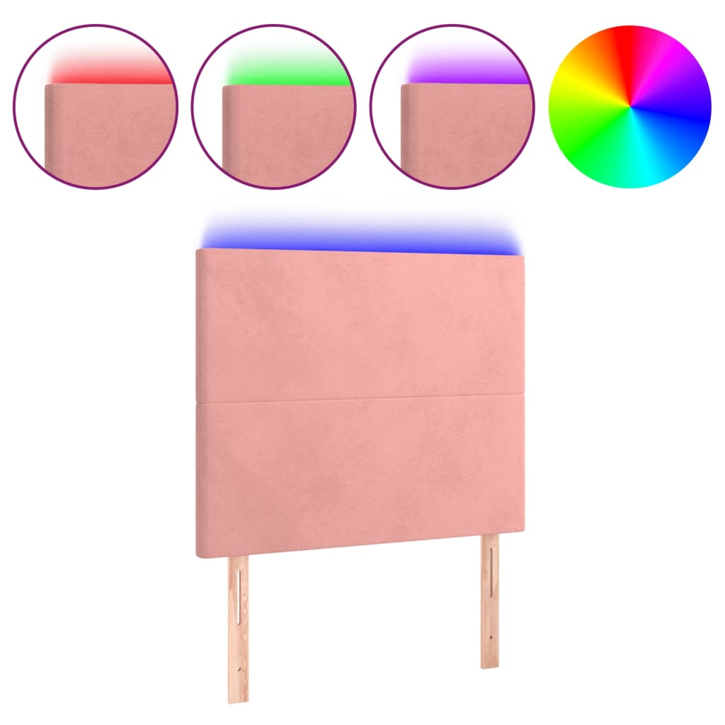 Hoofdbord LED 90x5x118/128 cm fluweel roze Hoofdborden en voetborden | Creëer jouw Trendy Thuis | Gratis bezorgd & Retour | Trendy.nl