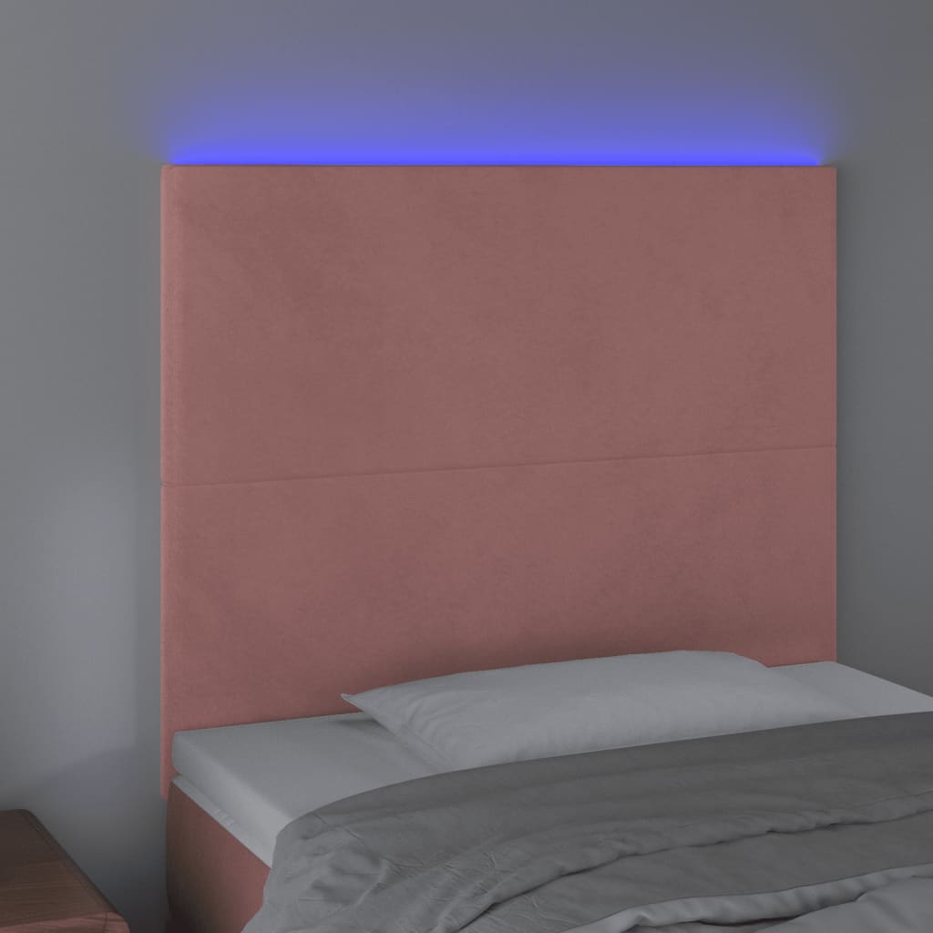 Hoofdbord LED 90x5x118/128 cm fluweel roze Hoofdborden en voetborden | Creëer jouw Trendy Thuis | Gratis bezorgd & Retour | Trendy.nl